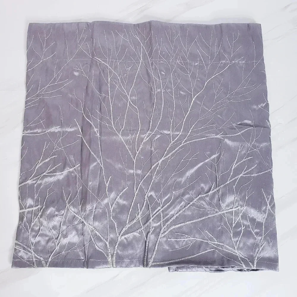 Madison Park 1 Window Valance Embroidered Gray New